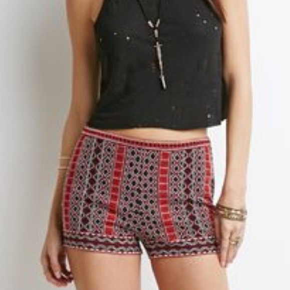 Boho Beaded & Embroidered Side Zip Shorts S - Picture 1 of 9